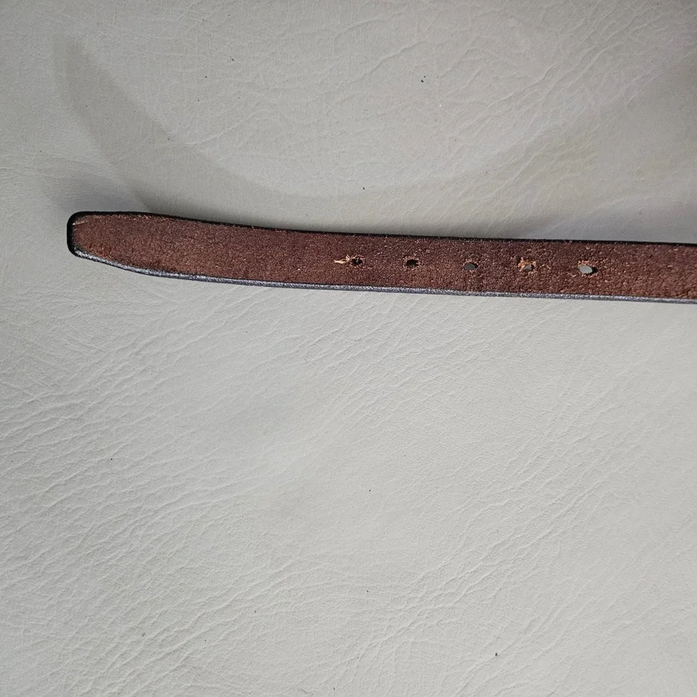 Tory Leather English Bridle Leather Belt Brown Brass Buckle USA Made 30 2337
